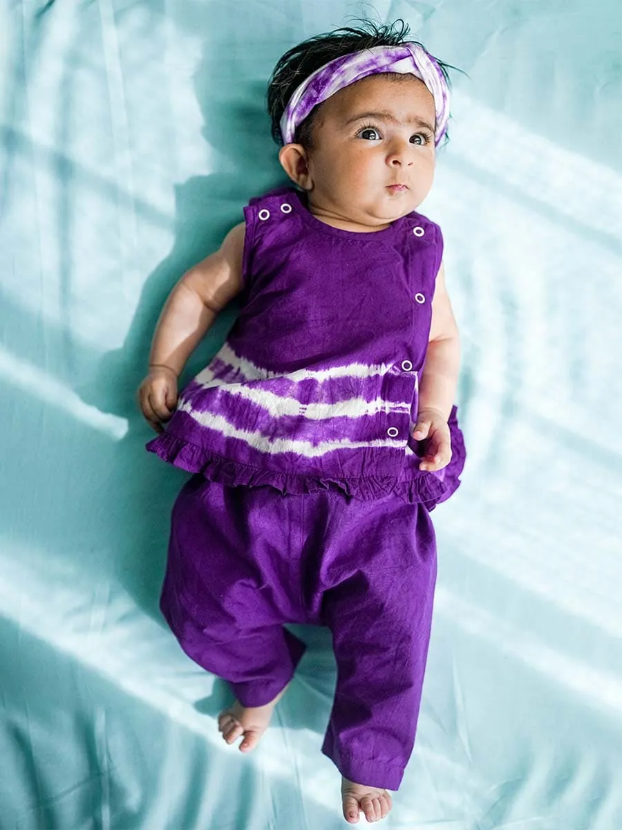 Baby Girl Set Tie Dye Stripe - Purple