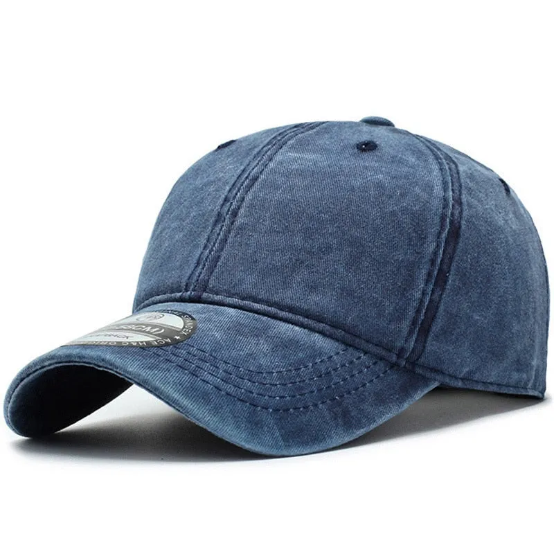 Classic Solid Women's Baseball Cap Men Vintage Washed Cotton Snapback Dad Hat Bone Trucker Cap Gorras Para Hombre