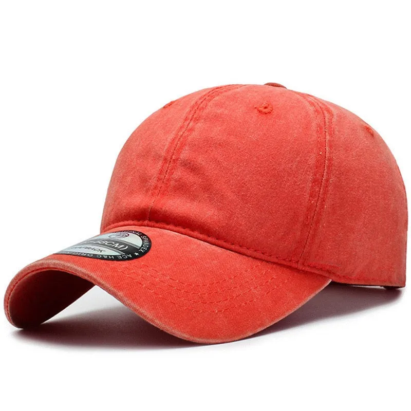 Classic Solid Women's Baseball Cap Men Vintage Washed Cotton Snapback Dad Hat Bone Trucker Cap Gorras Para Hombre