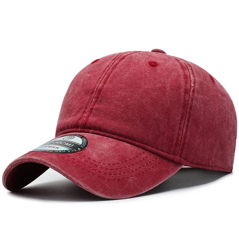 Classic Solid Women's Baseball Cap Men Vintage Washed Cotton Snapback Dad Hat Bone Trucker Cap Gorras Para Hombre