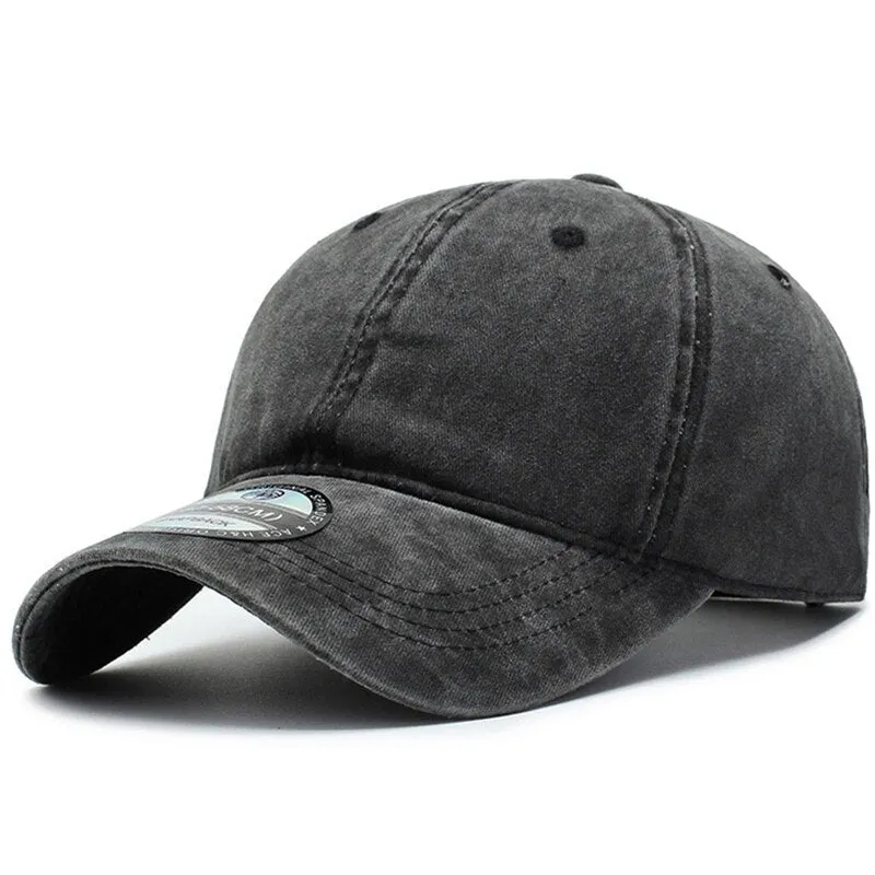 Classic Solid Women's Baseball Cap Men Vintage Washed Cotton Snapback Dad Hat Bone Trucker Cap Gorras Para Hombre