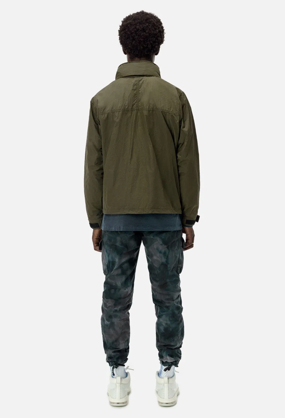 High Shrunk Nylon Parachute Jacket / Olive