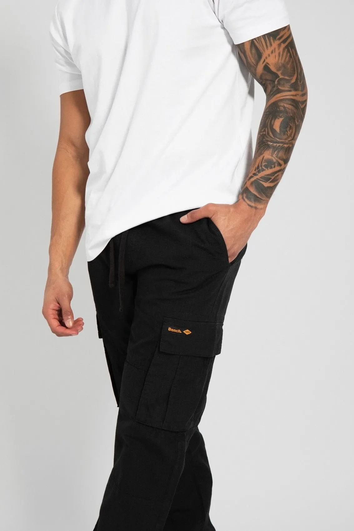 Mens 'DEVVIE' Cargo Pants - BLACK