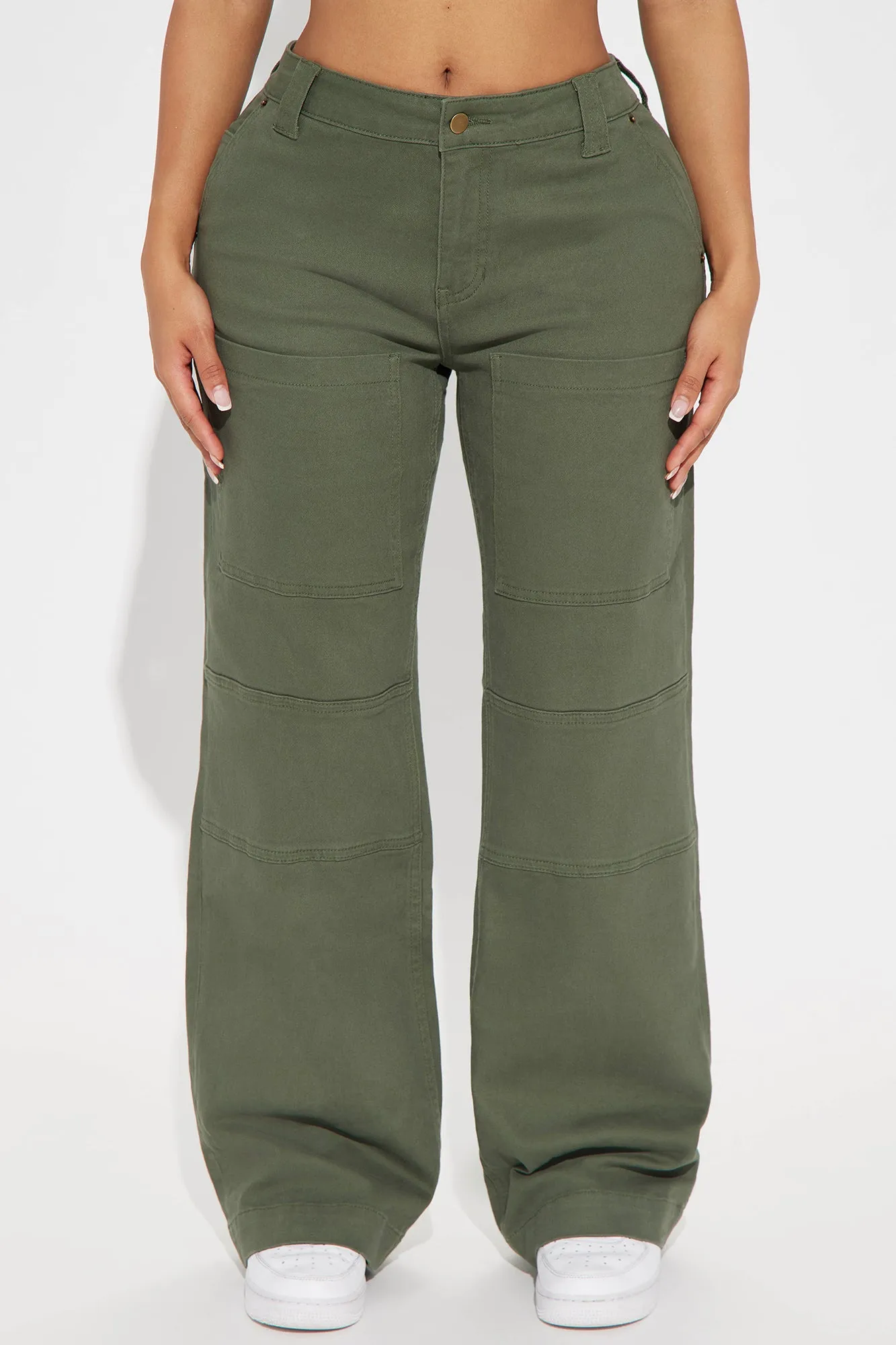 Rebecca Wide Leg Cargo Pant - Olive