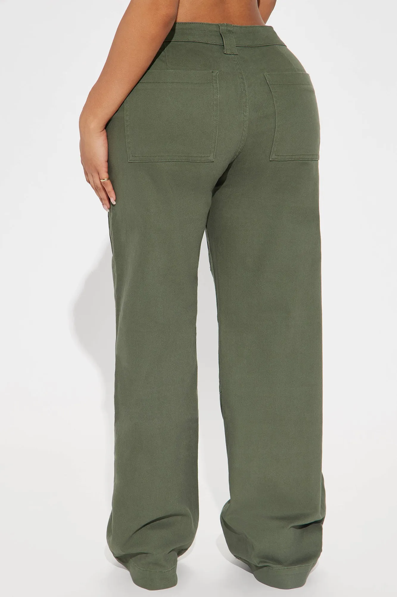Rebecca Wide Leg Cargo Pant - Olive