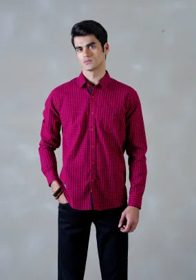 Red Checkered Casual  Shirt