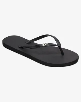 Viva IV Flip Flops in Black Smooth